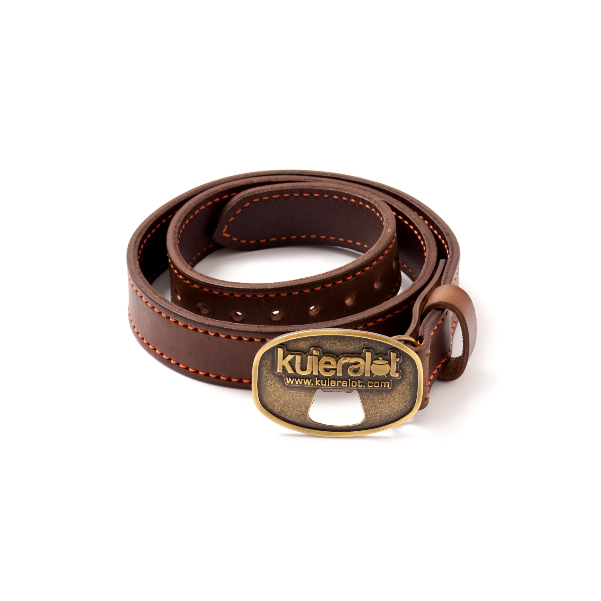 kuieralot® Double-Stitched Leather Belt with Bottle Opener - Image 4