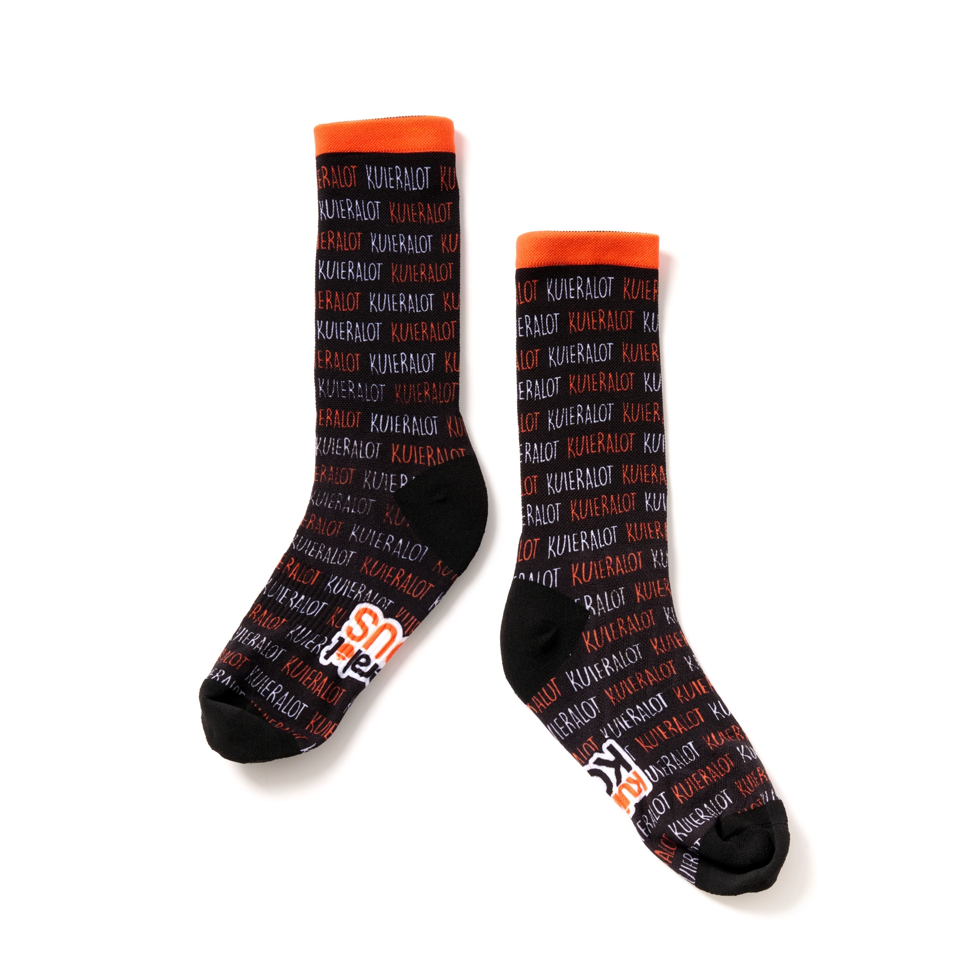 kuieralot® Black Socks with Logo Pattern