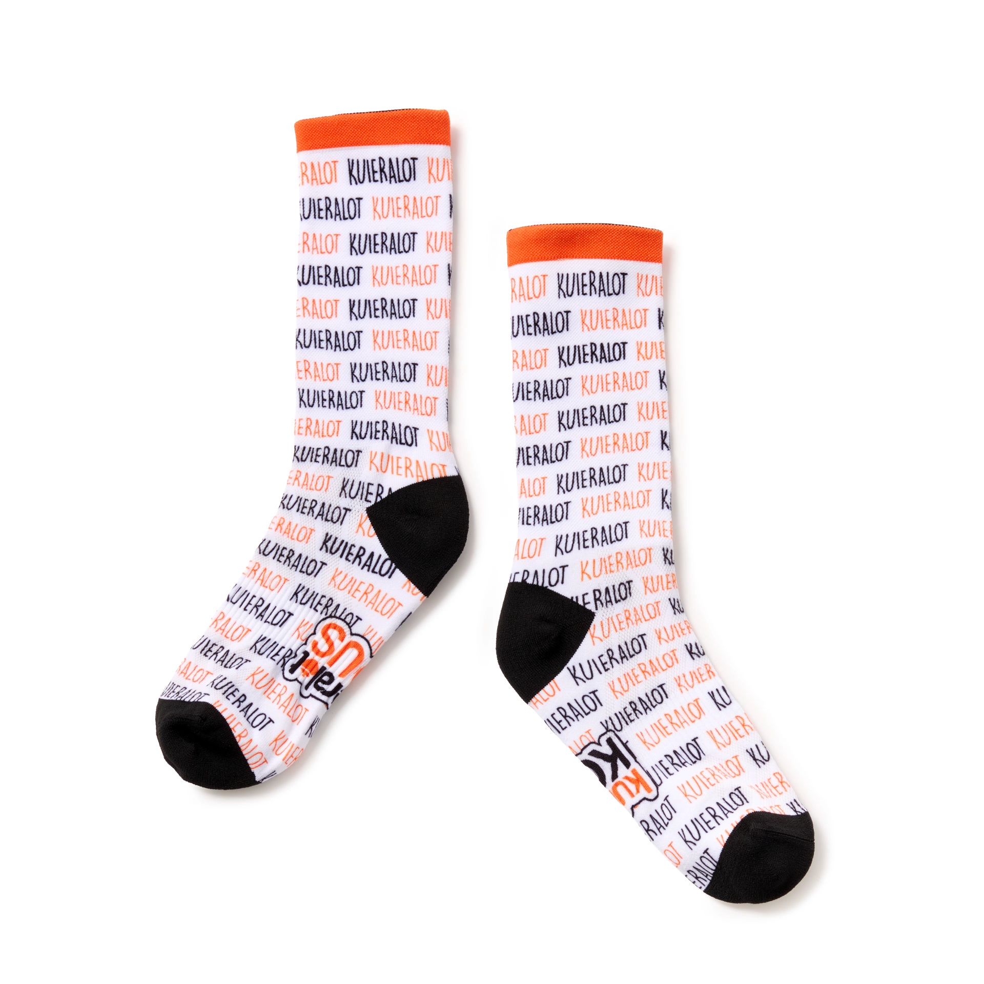 kuieralot® White Socks with Logo Pattern