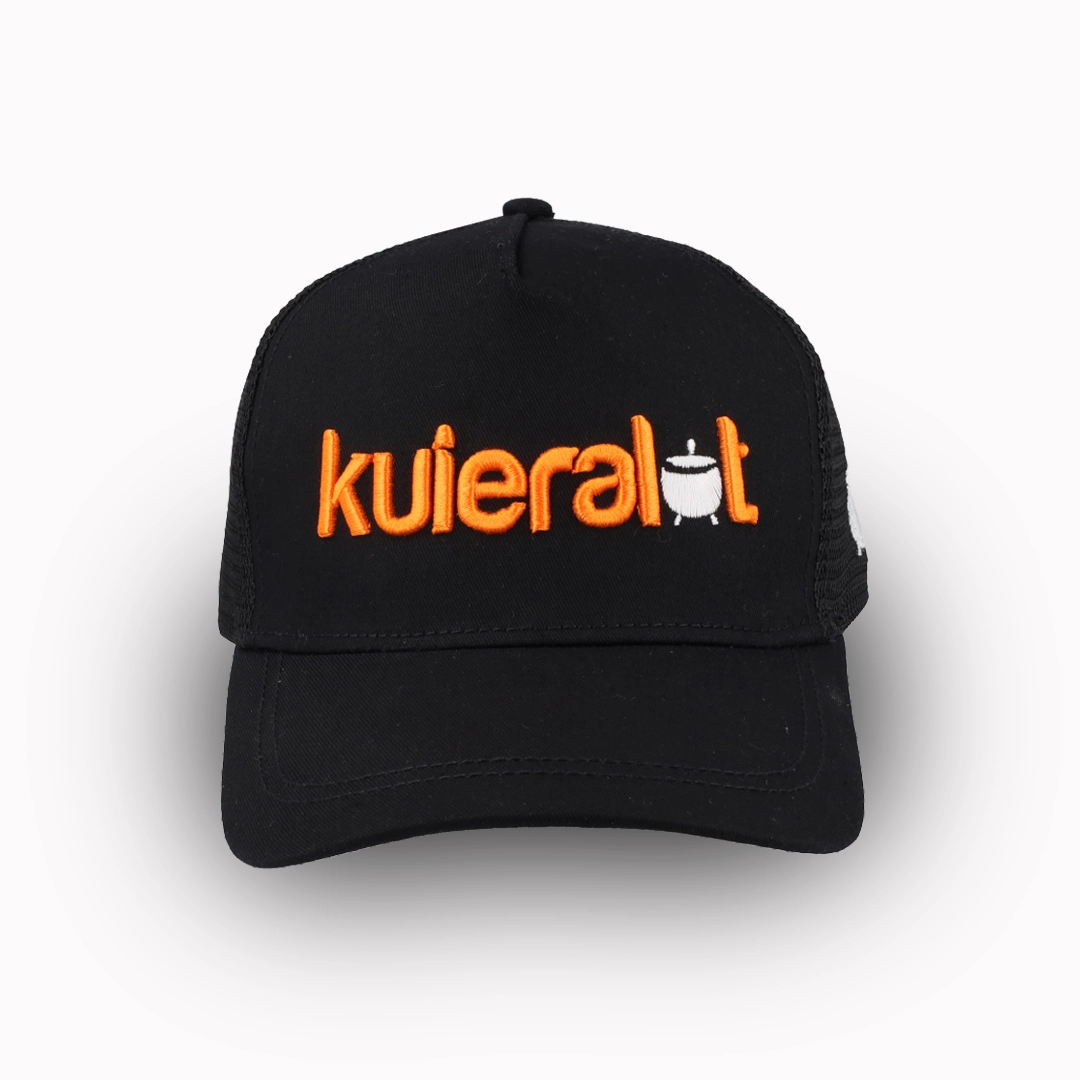 kuieralot® Black Trucker Cap with 3D Embroidery